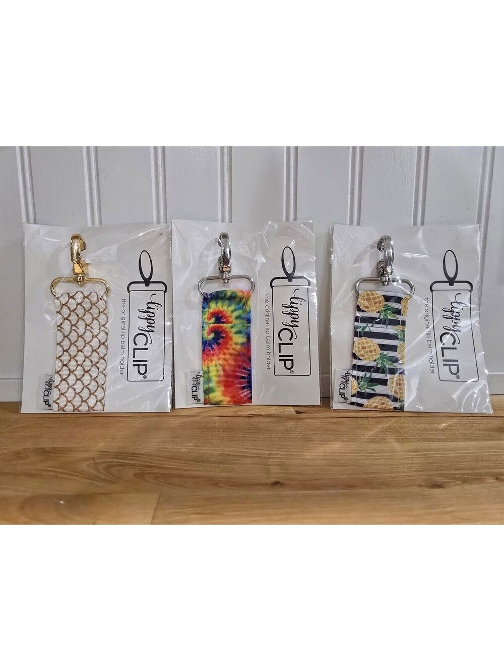 Lot of 3 Lippy Clip Original Lip Balm Holder - Assorted Fun Patterns 3 styles